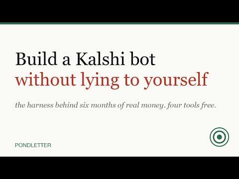 How to build a Kalshi bot without lying to yourself: the free lab kit tools