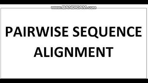 Bioinformatics  Pairwise Sequence Alignment + Global Alignment Needleman Wunsch Method