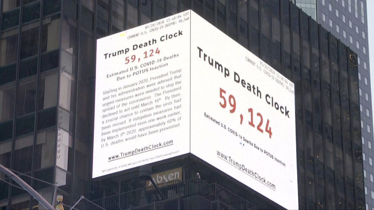 'Trump death clock' counts COVID-19 deaths blamed on Trump's inaction