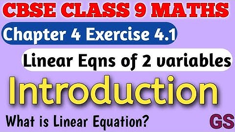 Chapter 4 - Exercise 4.1 - Introduction - Linear Equations of 2 variables|CBSE Class 9th Maths Tamil
