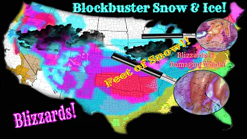 Blockbuster Major Snow & Ice Storms! Widespread Blizzards & Damaging Winds! - Weatherman Plus