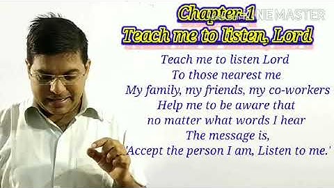 Teach me to listen, Lord//Chapter-1//General English, Class-12th//by Dharmendra Sir