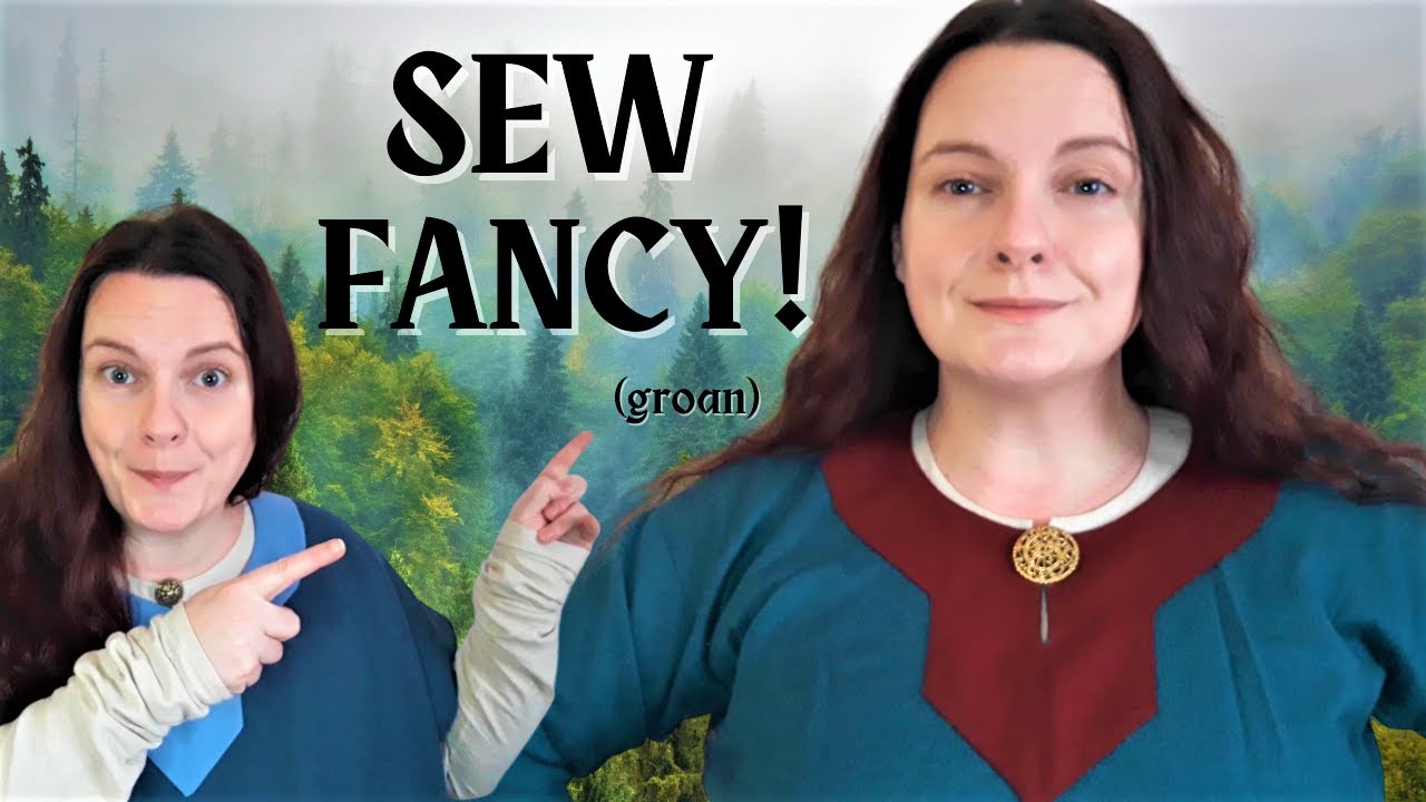 Sew a Viking Age NECKLINE like a PRO!-How to make a contrasting neckline for your Tunic or Dress!