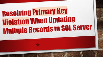 Resolving Primary Key Violation When Updating Multiple Records in SQL Server