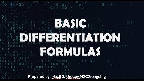 Basic Differentiation Formulas | Derivatives Formulas / Rules (Calculus) Bisaya Tutorial || xam yu
