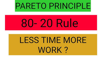 PARETO PRINCIPAL( 80 - 20 RULE ) BY RAJKUMAR SIR