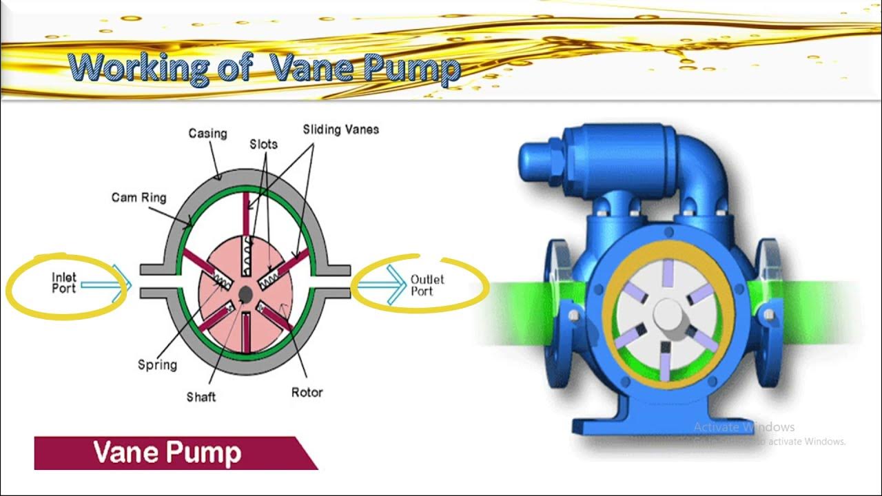  vane pumps, Hydraulic pumps, Working of the Vane Pump with