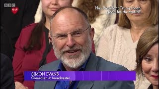 Simon Evans on The Big Questions. Trump; Inequality. BBC1. 21 Jan 2018.