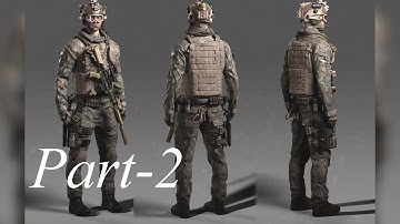 Realistic Soldier texturing timelapse in Substance Painter (Part 2 of 4)