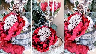 Easy and Fast Red Christmas Dollar Tree Centerpiece| Designing with Latisha McKinney