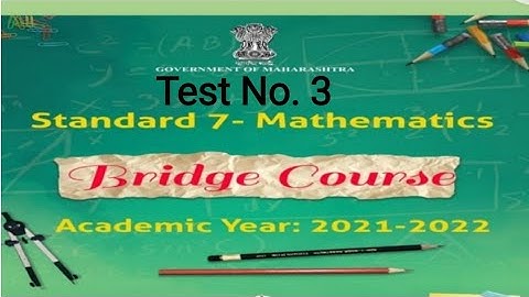 Test no 3 l Bridge Course l Std 7 l Maths l By Pravin sir @mathsstudy7549