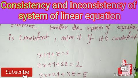 consistent and inconsistent in hindi | Consistent and Inconsistent systems of linear equation