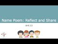 Name Poem: Reflect and Share | Lesson 2.5 | ACT | ECforALL