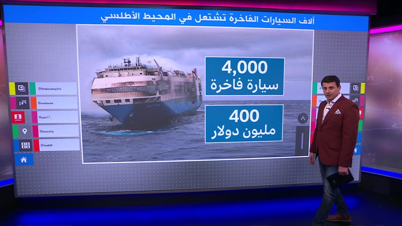 ما قصة اشتعال آلاف السيارات الفاخرة في المحيط الأطلسي؟