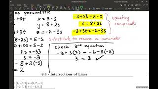 MCV4U 8.4 Intersection of Lines