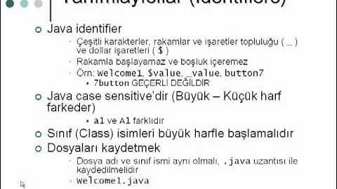 JavaOO Ders2: Temel Kavramlar (1/5) (Ortogon)