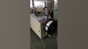 Battery carton box PE strapping sealing machine packing machine video