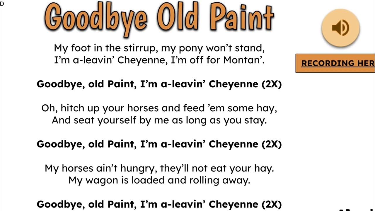 Goodbye Old Paint YouTube