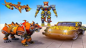 Thunder Flying Tiger Robot Transform: Tiger Car Jet Robot - Android iOS Gameplay