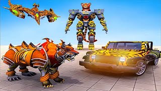Thunder Flying Tiger Robot Transform: Tiger Car Jet Robot - Android iOS Gameplay screenshot 3