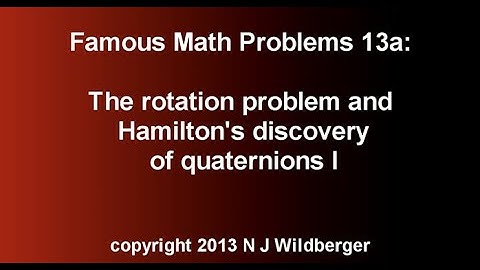 The rotation problem and Hamilton