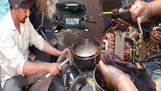 How Talented Guy Repair Fridge Compressor | Refrigerator Compressor Repairing