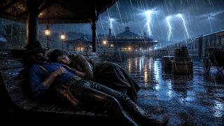 Deep Sleep Inside a Train Station During Stormy Rain | Cozy RDR2 ASMR Night Ambience