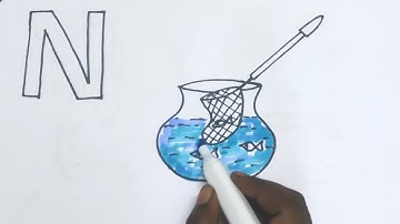 N for Net drawing for kids