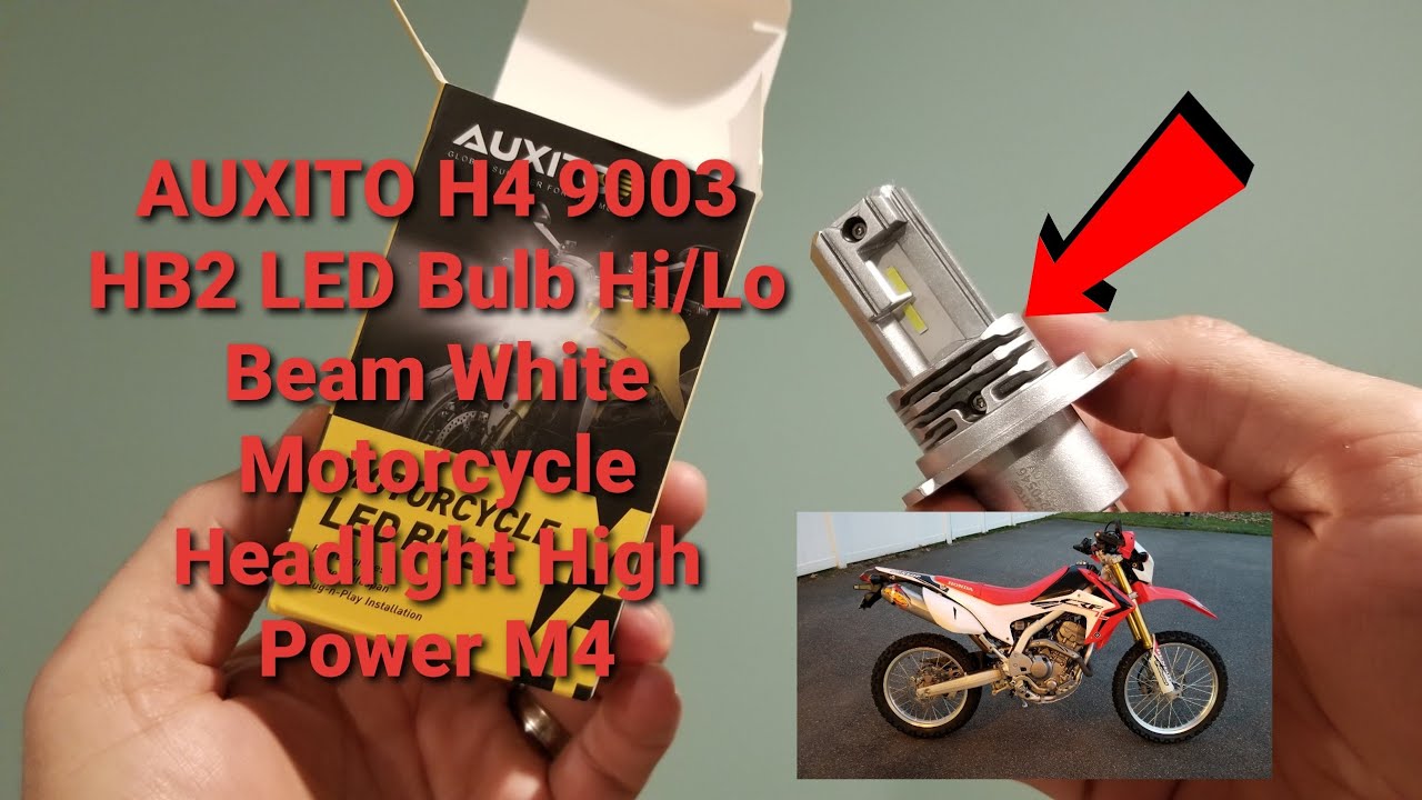 2-Pack AUXITO H4 9003 HB2 LED Motorcycle Headlight Bulbs – Hi/Lo Beam, 16000LM, 6500K