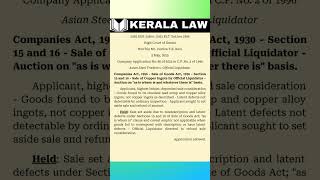 2025 Ker 33404 Asian Steel Traders V. Official Liquidator Kerala High Court Sale Of Goods Act