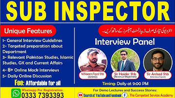 PPSC Sub Inspector Interview Tips, How to get 70+ in Sub Inspector Interview, Competest 