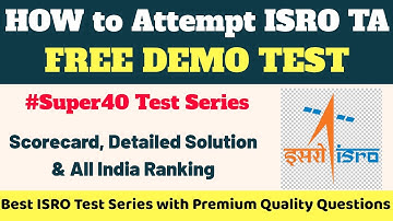 How to attempt Free Demo Test of ISRO TA (Mechanical & ECE)