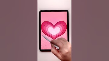 Simple Heart Paper Cut in Procreate 💗 #procreate #procreatevideo #procreatespeedpainting #papercut