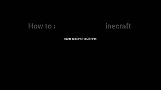 How to create Server in Minecraft?