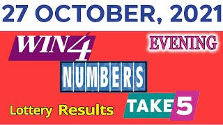 TAKE5, WIN4, NUMBERS, EVENING Lottery drawing for October 27, 2021