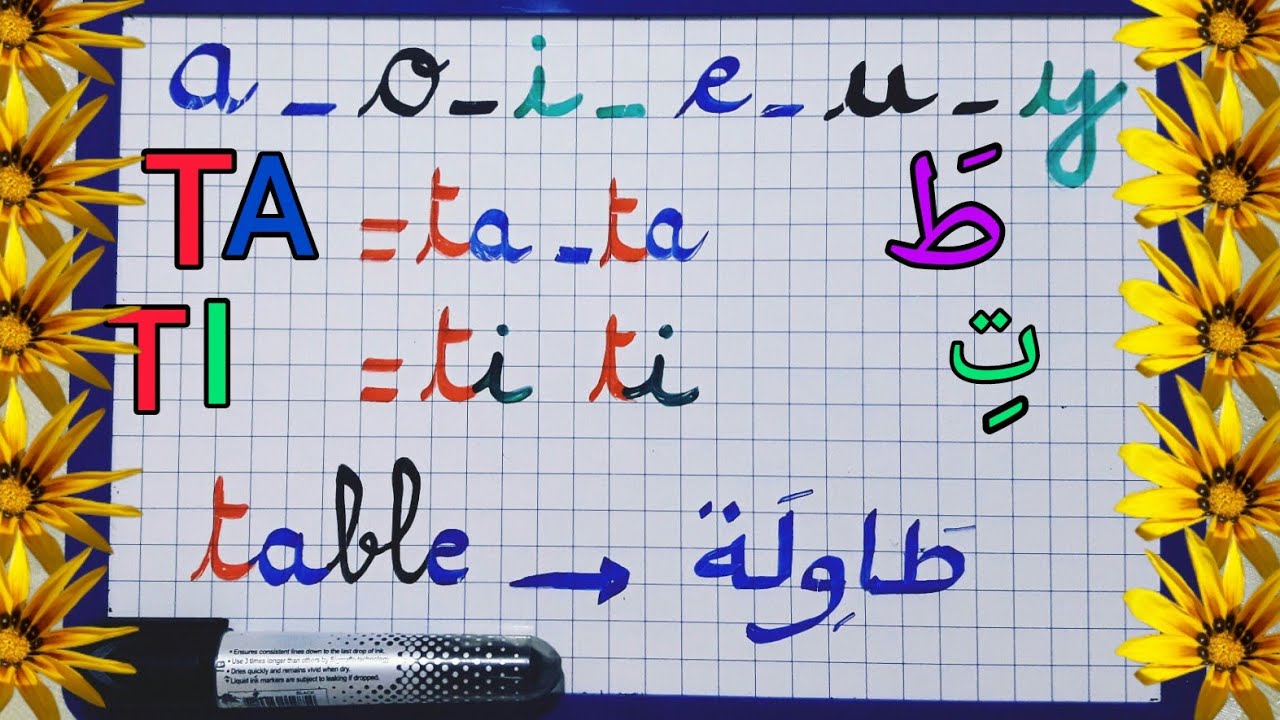 الدرس16:الحرفT/تعرف النطق الصحيح ل   (la lettre T)  مع الحركات /تعلم تهجي الكلمات/prononciation de T