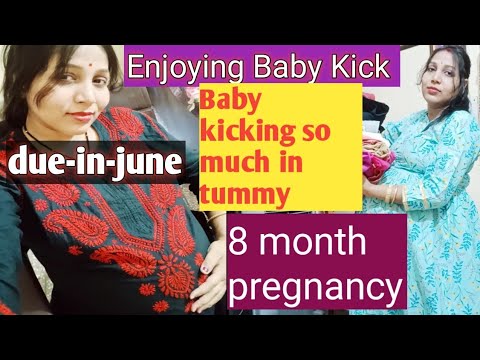 Baby kick during pregnancy 🤰 Enjoying Baby Kick// pregnancy vlog 2022🤰 Indian pregnant mom 8month🤰