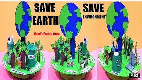 save earth project 3d model | save environment model making using cardboard | diy | Rangarh vlog ❤️