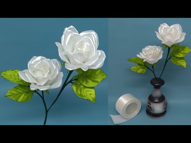 DIY | Easy Ways to Make Roses From Satin Ribbons | How To Make Roses With Satin Ribbon Easy class=