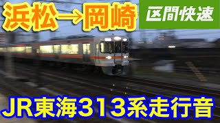 【音鉄】【作業用BGM走行音】JR東海 東海道線313系浜松→岡崎