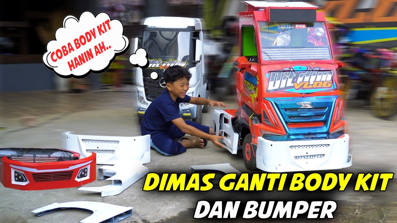 DIMAS COBA BUMPER DAN BODYKIT TRUK HANIN KE TRUK MINI DITDIM - YouTube