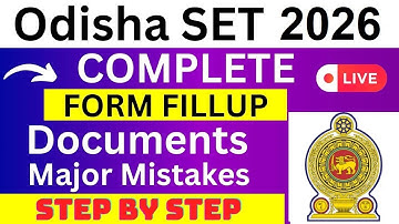 Odisha SET 2026 Application Form - Odisha SET Registration 2026| How To Fill Odisha SET 2026 Form