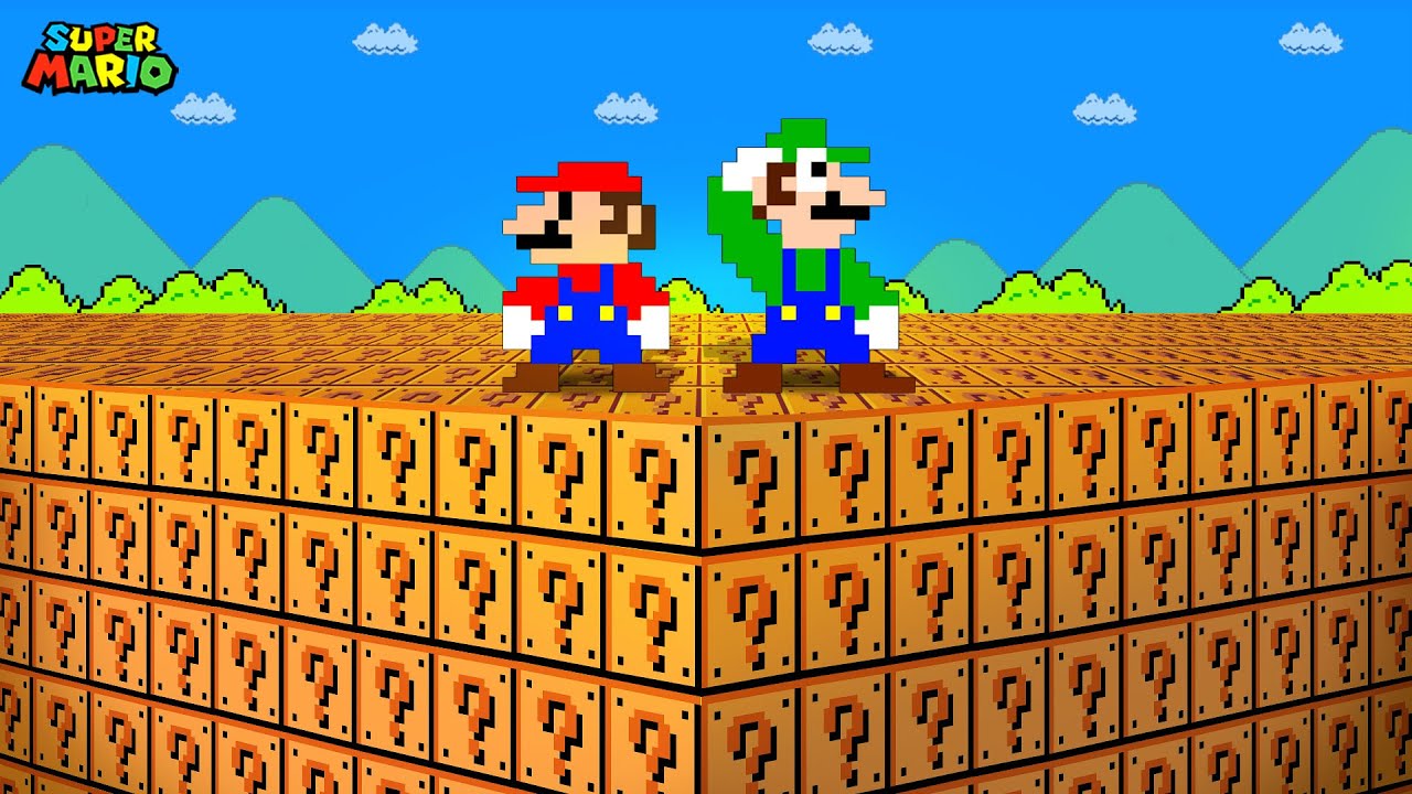 Super Mario Bros. but EVERYTHING Is Question Blocks | Game Animation ...
