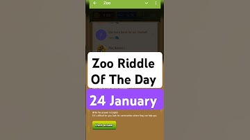 Zoo Riddle of the day 24 January | Riddle of the day zoo | #zoo #riddle #airdrop