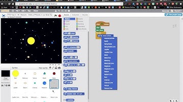 Making a Solar System in Scratch - Lesson 4 Moving Blocks from one planet line to another