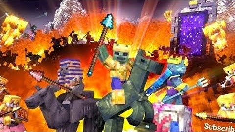 ZOMBIE ARMY VS NETHER ARMY: Piglin vs Nautilus Camel Husk Mounts of Mayhem Minecraft Movie Animation