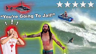 LIFEGUARDS TRIED TO ARREST US?!? (Craziest Surf Session EVER!)  | 5 Stars IRL |