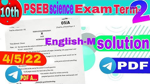10th class science ( eng) Term-2 real paper 4 May 2022 | PSEB Term-2 exam #science #pseb #paper