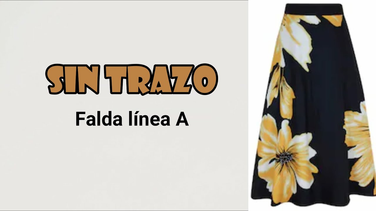Falda en línea A | SIN TRAZO | método fácil y rápido