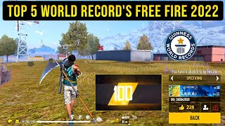 TOP 5 WORLD RECORD IN FREE FIRE 2022 - RajGamingZone